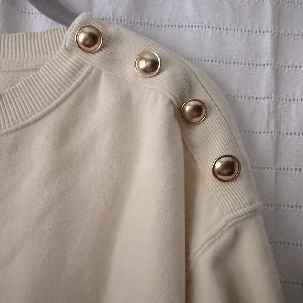 American Eagle Button Shoulder Crew Neck Sweatshi… - image 6